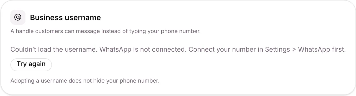 The Business username card